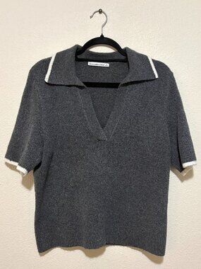 Abercrombie & Fitch Wool Polo "Notch-Neck Sweater Tee"